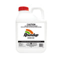 Roundup herbicide container with red cap on a white background
