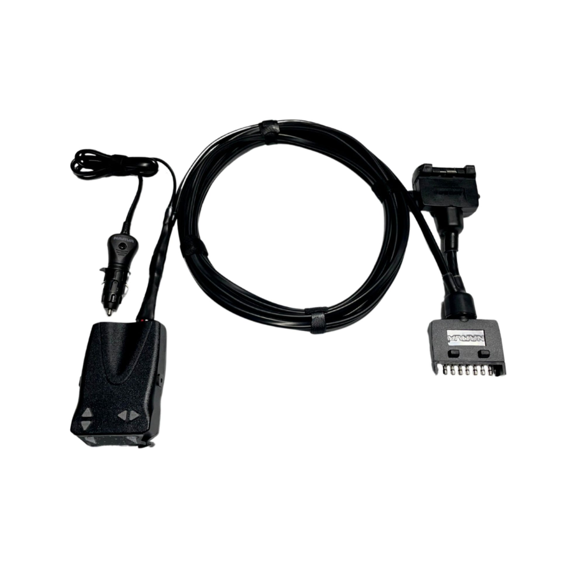  Black Brake Controller for Trailer with cable on a white background