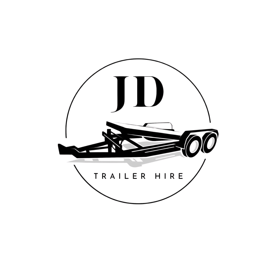 Logo for JD Trailer Hire with a stylized trailer illustration.