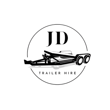 Logo for JD Trailer Hire with a stylized trailer illustration.