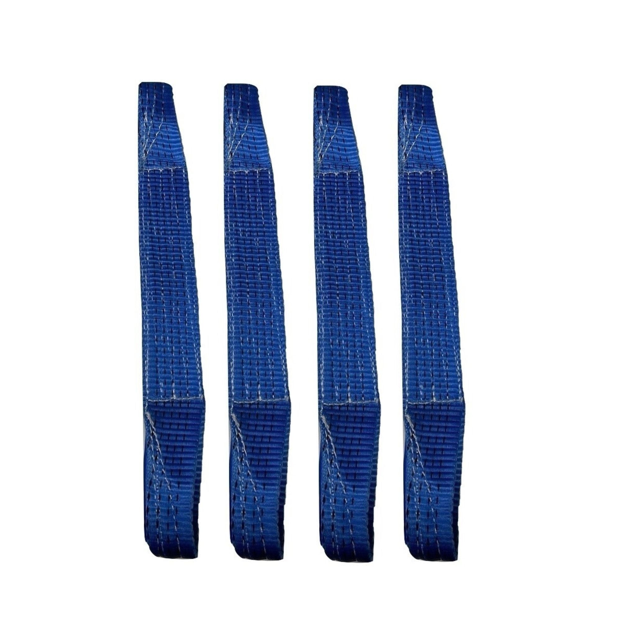 Four blue straps on a white background - 4 x Load Restraint Straps